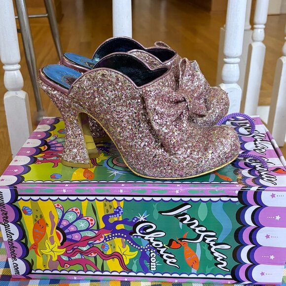 Irregular Choice Shoes - Irregular Choice Glitter Queen Mules Size 39